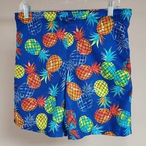 Boy's Wonder Nation Blue with Colorful Pineapples Swim Trunks| Good Condition